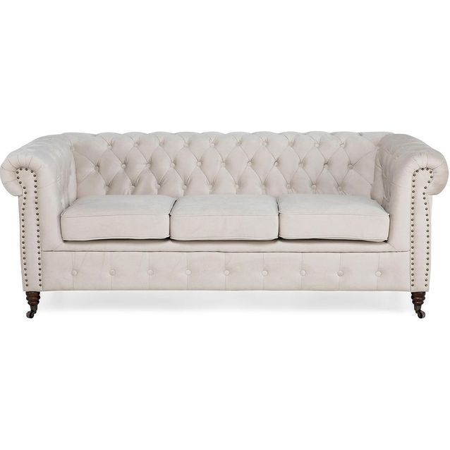 Sohva Bloomington Chesterfield Deluxe 3 ist sametti beige