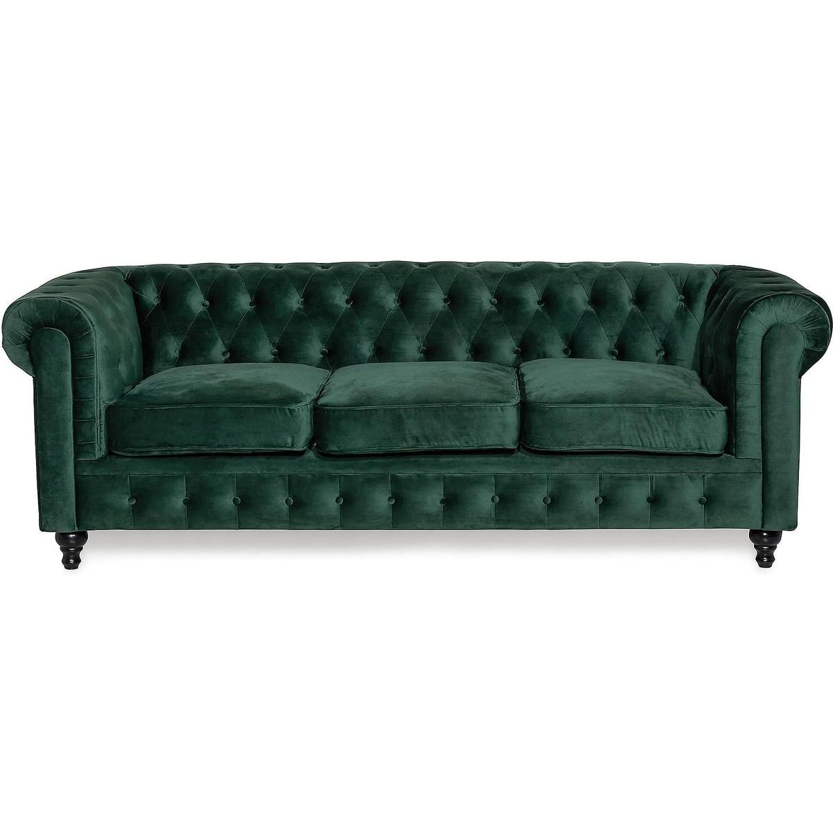 Sohva Manor House Chesterfield Lyx 3 ist sametti vihreä