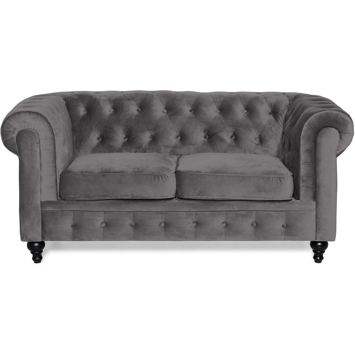 Sohva Manor House Chesterfield Lyx 2 ist sametti harmaa