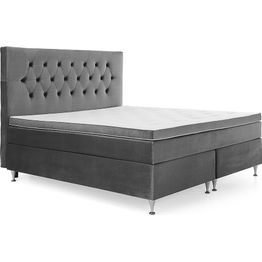 Sänkypaketti Berg & Strand Royal Velvet Keskikova polyeetteripatja 180x200cm sametti matala tummanharmaa/hopea