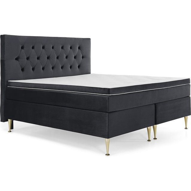 Sänkypaketti Berg & Strand Royal Velvet Keskikova 180x200cm musta/korkeat kultajalat