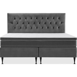 Sänkypaketti Berg & Strand Royal Velvet Keskikova polyeetteripatja 210x210cm sametti korkea tummanharmaa/musta