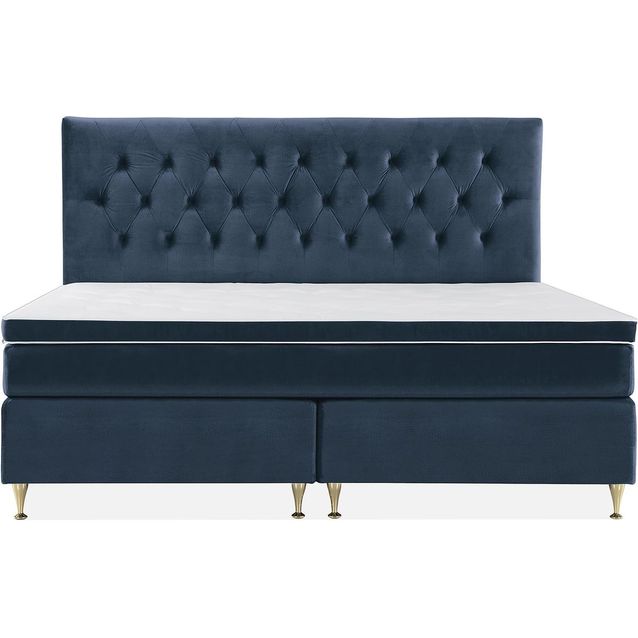 Sänkypaketti Berg & Strand Royal Velvet Keskikova 210x210cm sininen/matalat kultajalat