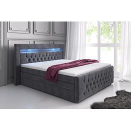 Sänkypaketti Cloud47 Franco Medium 180x200cm sametti tummanharmaa