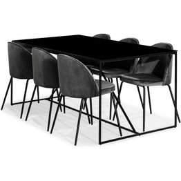 Ruokailuryhmä Concept 55 Indy 6 Felipe tuolia Sametti musta