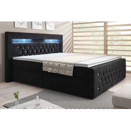 Sänkypaketti Cloud47 Franco Crystal Kova Vaahto 180x200cm sametti musta