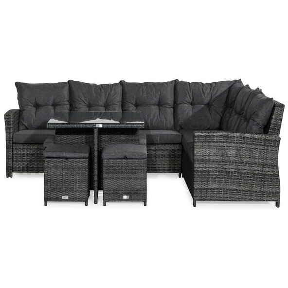 Oleskeluryhmä James 5, pöytä, rahit, kulma, harmaa/harmaa