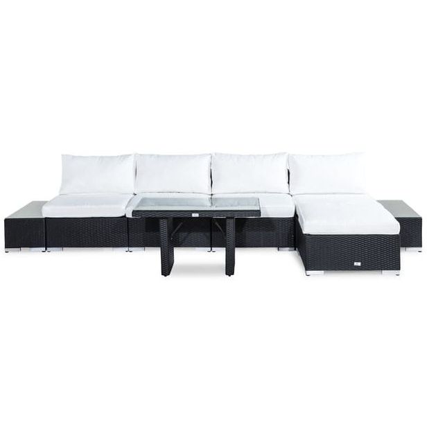 Oleskeluryhmä Bahamas 5, divaani, päätypöydät, pöytä, musta/valkoinen