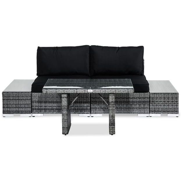 Oleskeluryhmä Bahamas 2, päätypöydät, pöytä, harmaa/musta