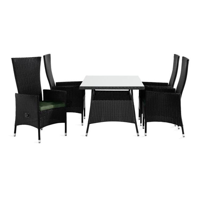 Ruokailuryhmä Thor 140x90cm, 4 Jenny-tuolia + pehmusteet, eri värejä