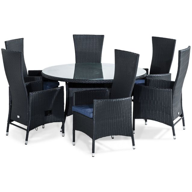 Ruokailuryhmä Thor Ø140cm, 6 Jenny-tuolia + pehmusteet, eri värejä