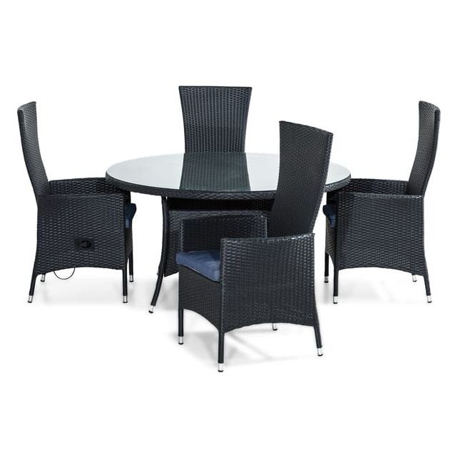 Ruokailuryhmä Thor Ø140cm, 4 Jenny-tuolia + pehmusteet, eri värejä