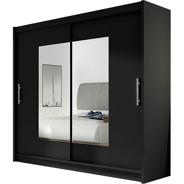 Liukuovivaatekaappi Prag PVC musta