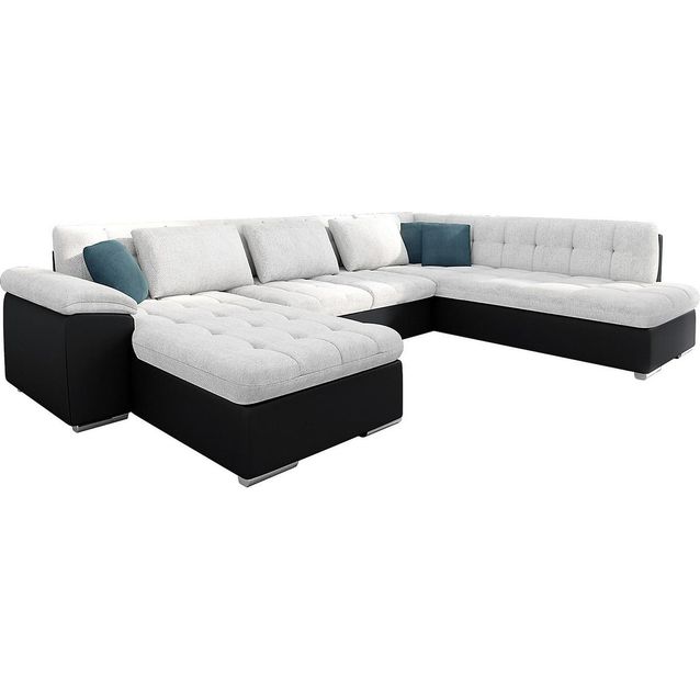 U-Vuodesohva Niko 4 ist vasen musta/valkoinen/turkoosi