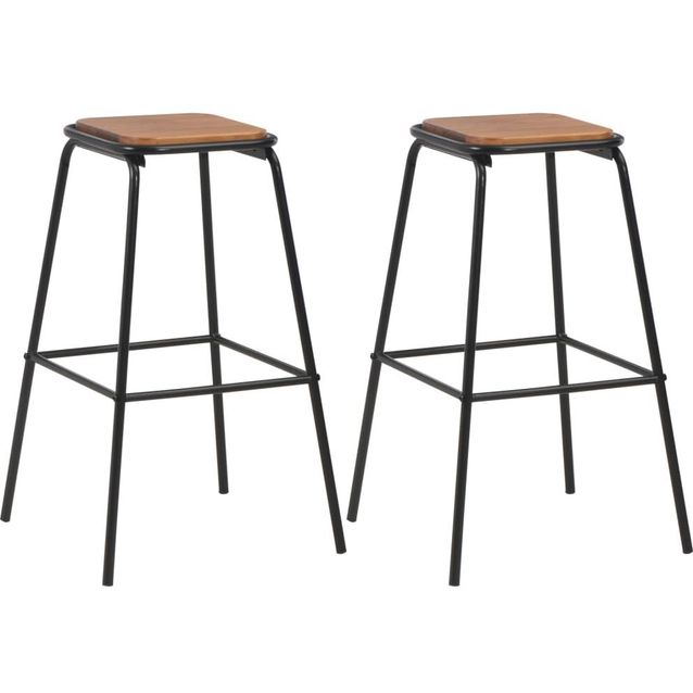 Baarijakkarat 2 kpl musta täysi mänty ja teräs_1