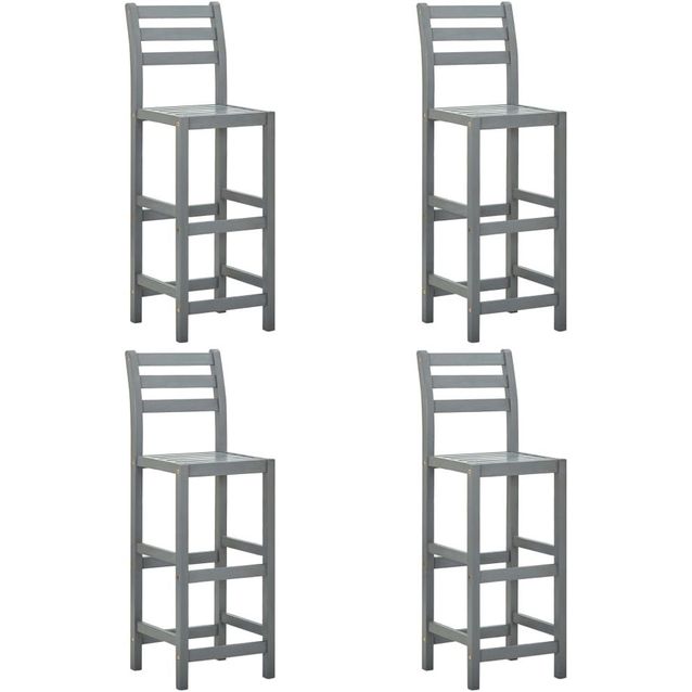 Baarijakkarat 4 kpl harmaa täysi akaasiapuu_1