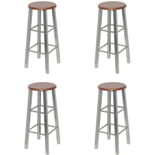 Baarijakkarat 4 kpl hopea ja ruskea mdf_1