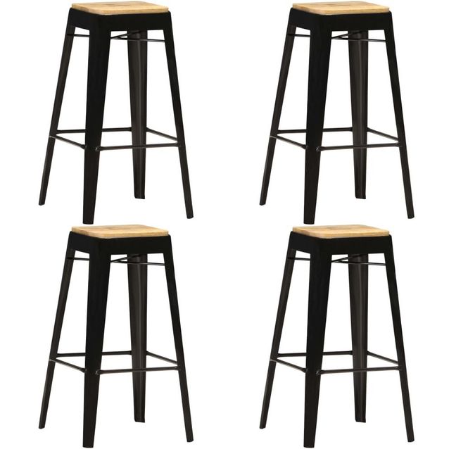 Baarijakkarat 4 kpl musta täysi mangopuu_1