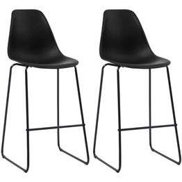 Baarituolit 2 kpl musta muovi