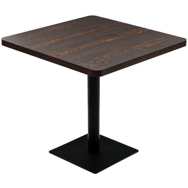 Bistropöytä mdf ja teräs neliö 80x80x75 cm tumma tuhka_1