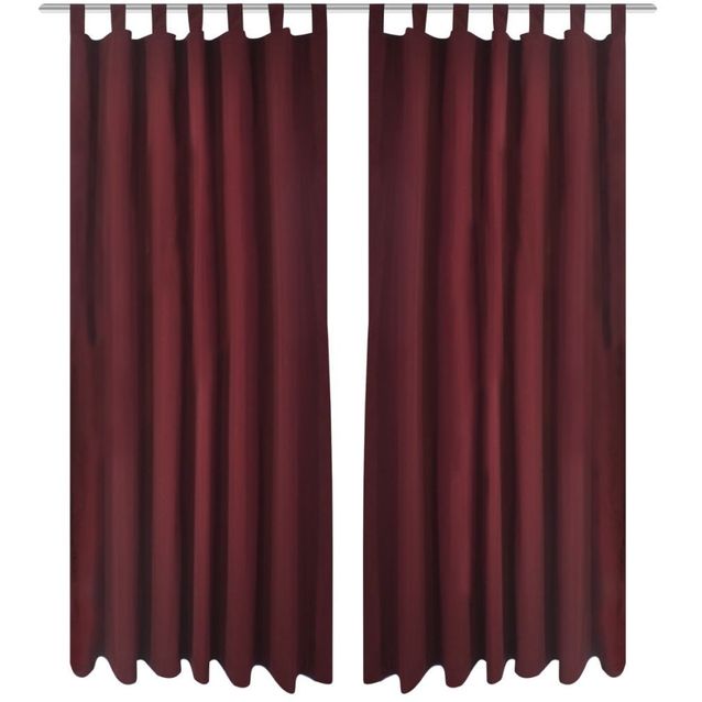 Bordeaux mikro-satiini verhot lenkeillä 2kpl 140 x 175 cm_1