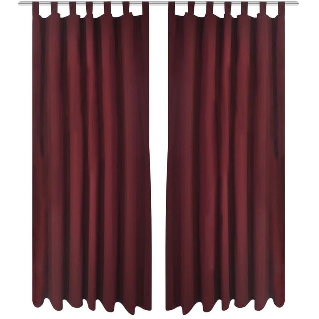 Bordeaux mikro-satiini verhot lenkeillä 2kpl 140 x 245 cm_1