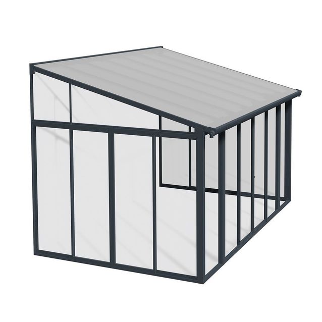 Viherhuone Palram-Canopia Veranda, 12.8m², 3x4.25ft, harmaa