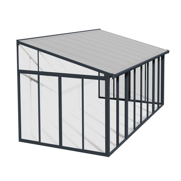 Viherhuone Palram-Canopia Veranda, 16.3m², 3x5.46ft, harmaa