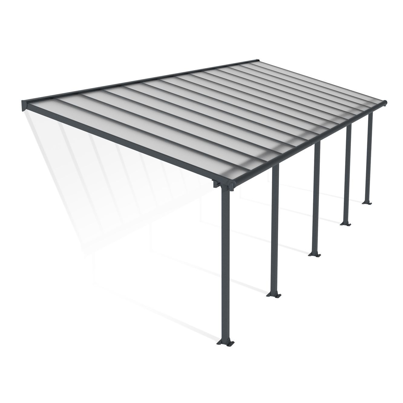 Terassikatos Palram-Canopia Olympia, 3x8.5m, harmaa