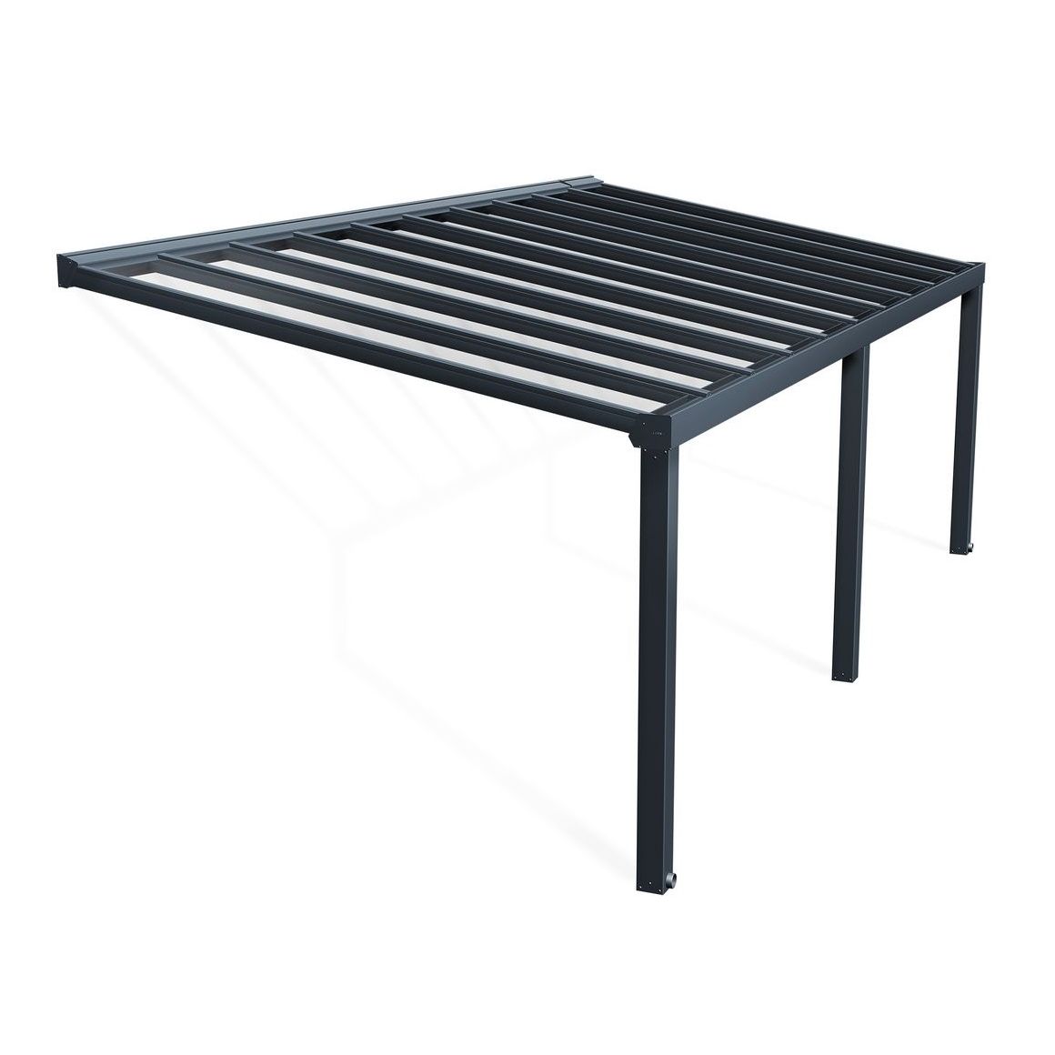 Terassikatos Palram-Canopia Stockholm Premium, 3.4x7.4m, harmaa/kirkas