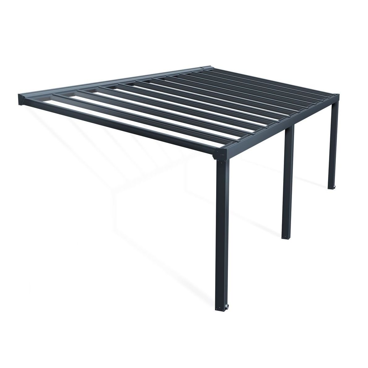 Terassikatos Palram-Canopia Stockholm Premium, 3.4x8.1m, harmaa/kirkas