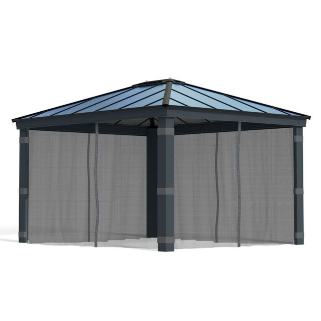 Paviljongin hyttysverhosetti Palram-Canopia Dallas 4300, 3.6x4.3m, harmaa