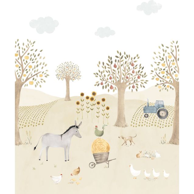 Kuvatapetti Casadeco The Farm Adventures With Donkey S Naturel 200x250cm (88347105)