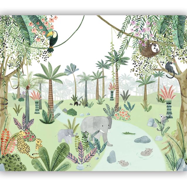 Kuvatapetti Casadeco In The Heart Of The Jungle Vert S 300x250cm (200697507)