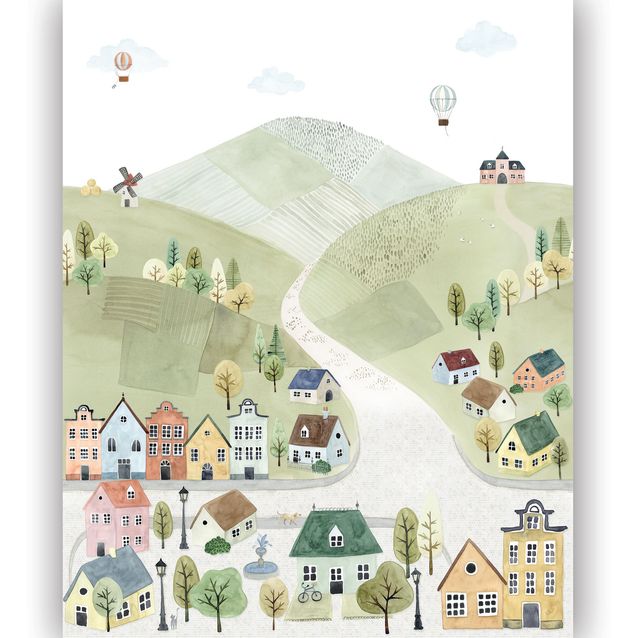 Kuvatapetti Casadeco Welcome To The Village Multico S 200x250cm (200713605)