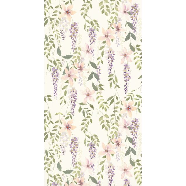 Tapetti Casadeco Wisteria Violet Vert Gazon (200305665)
