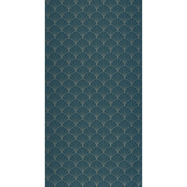 Tapetti Caselio Edgar, non-woven, vinyylipinta, Bleu Canard Or (3103826217)