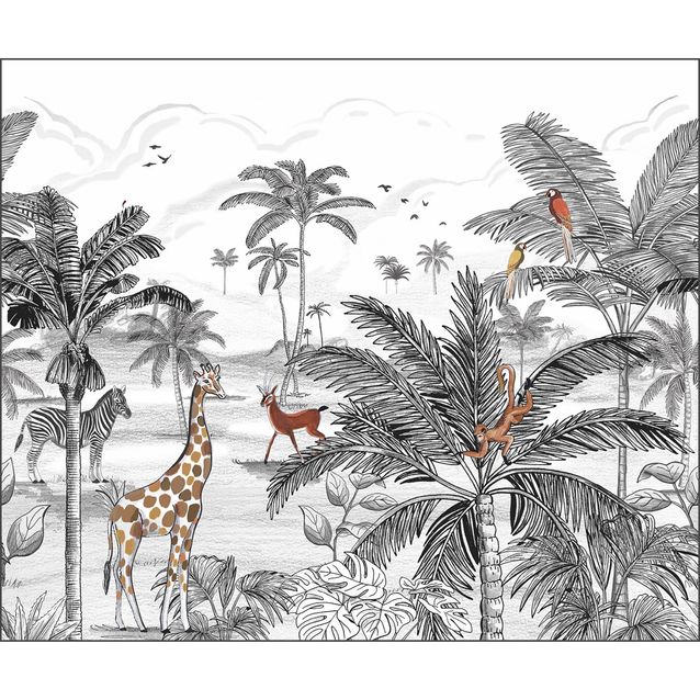 Kuvatapetti Caselio Le Monde De La Jungle Noir S 300x250cm (105789007)