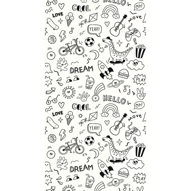 Tapetti Caselio A Vos Crayons, non-woven, vinyylipinta, Noir 0.53x6.5m (105829090)