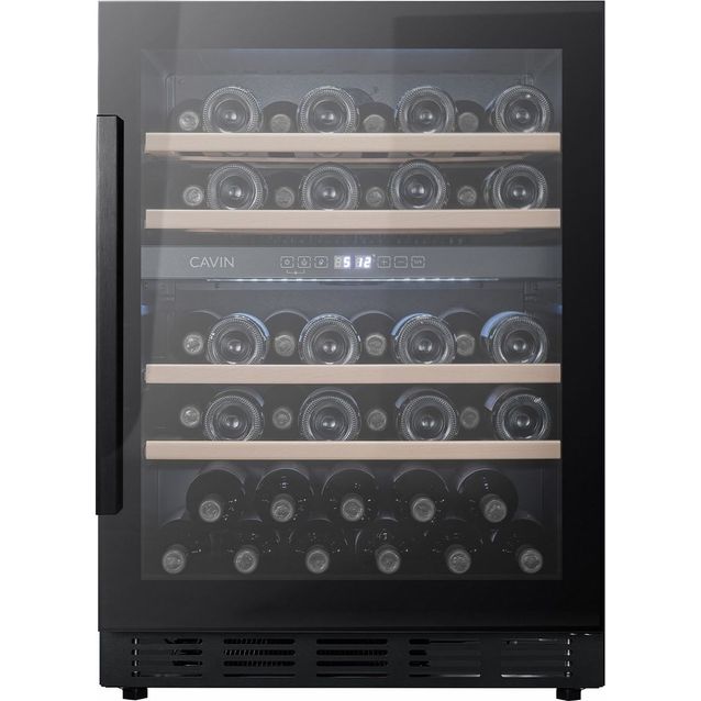 Kahden lämpötilan viinikaappi Cavin Arctic Collection 60D Fullglass Black 13060, musta, integroitava