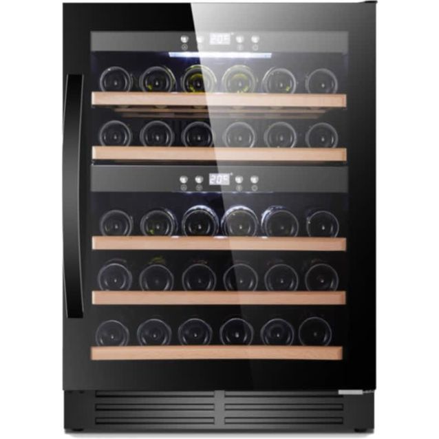 Kahden lämpötilan viinikaappi Cavin Scandinavian Collection 40 Fullglass Black, musta, integroitava