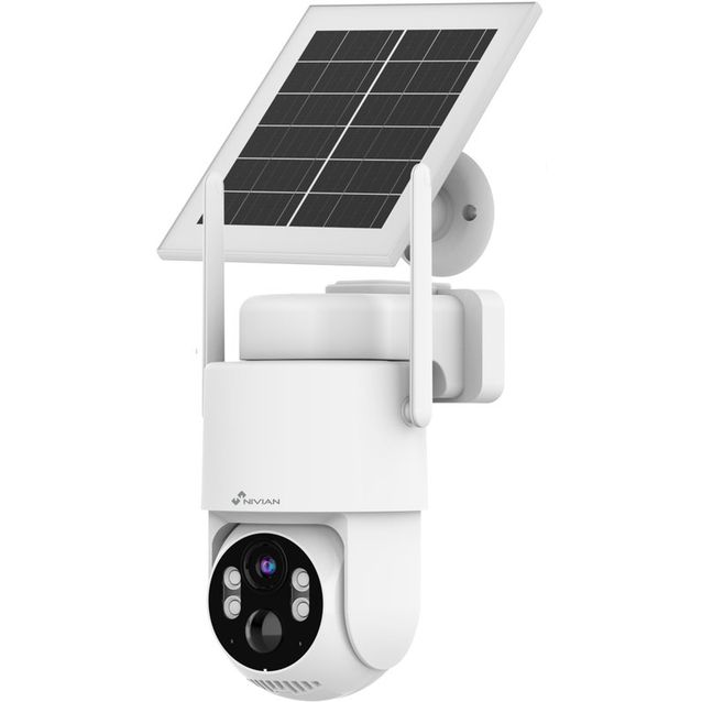 Dome-valvontakamera Celotron Nivian Tuya Smart, akulla ja aurinkokennolla, 4G (LTE) modeemilla + 3 vuoden ilmaisella, rajoittamattomalla internet yhteydellä
