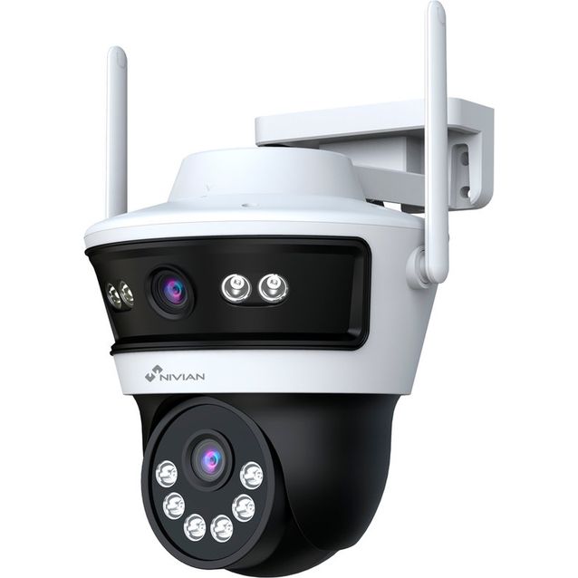 Lisävalvontakamera Celotron Nivian PT-Dual-Dome kamerapakettiin, 4MP (2+2) kaksoiskamera, yönäkö