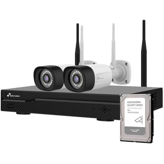 Valvontakamerapaketti Celotron Nivian Professional, 3MP, 2 kameraa, 10 kanavaa, 500GB