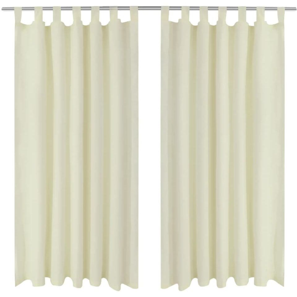 Creme mikro-satiini verhot lenkeillä 2kpl 140 x 245 cm