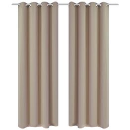 Creme pimennysverhot metallirenkailla 2 kpl 135 x 245 cm