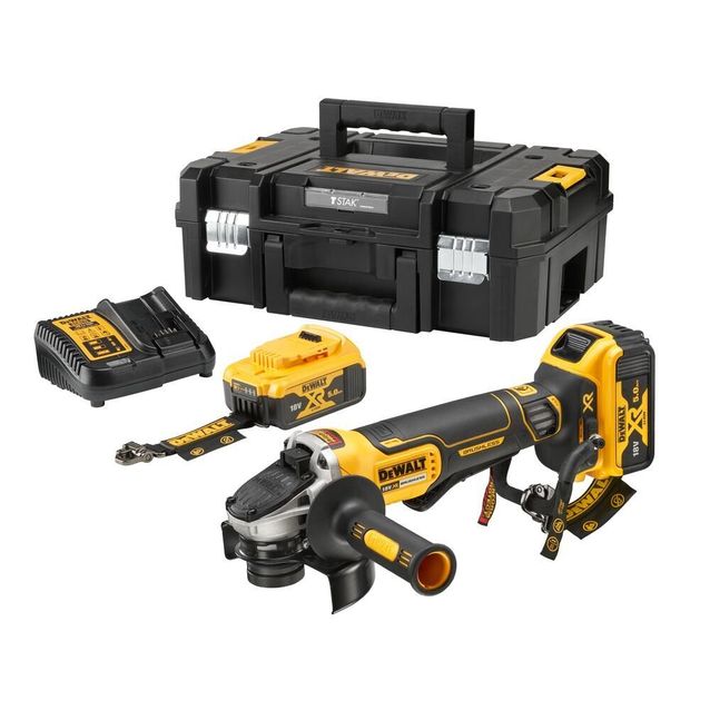 Akkukulmahiomakone DeWalt XR DCG406P2LRT-QW Ø125 mm 18V 2x5,0 Ah akuilla + TSTAK