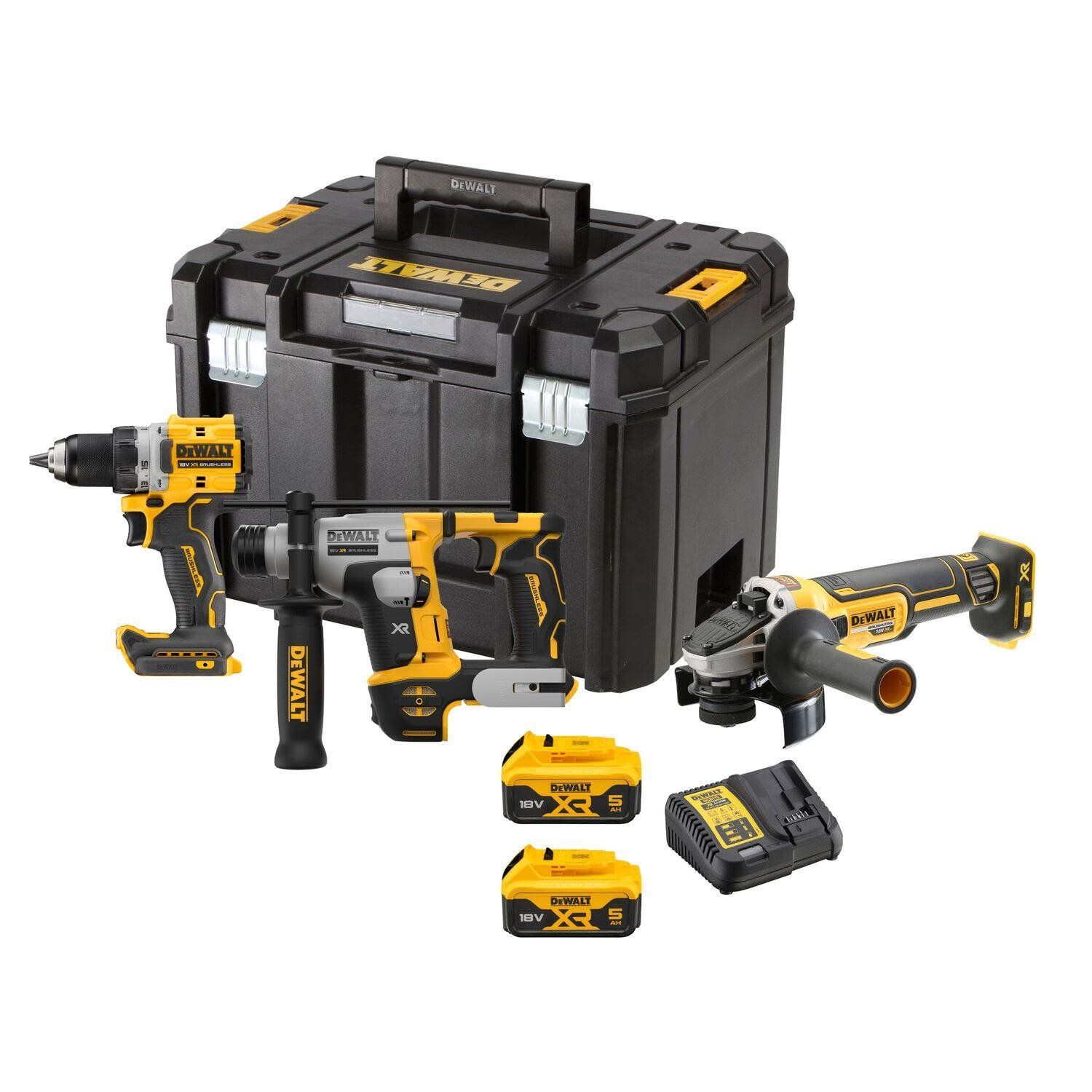 Akkutyökalusarja DeWalt XR DCK355P2T-QW 3 työkalua 18V 2x5,0 Ah akuilla + TSTAK