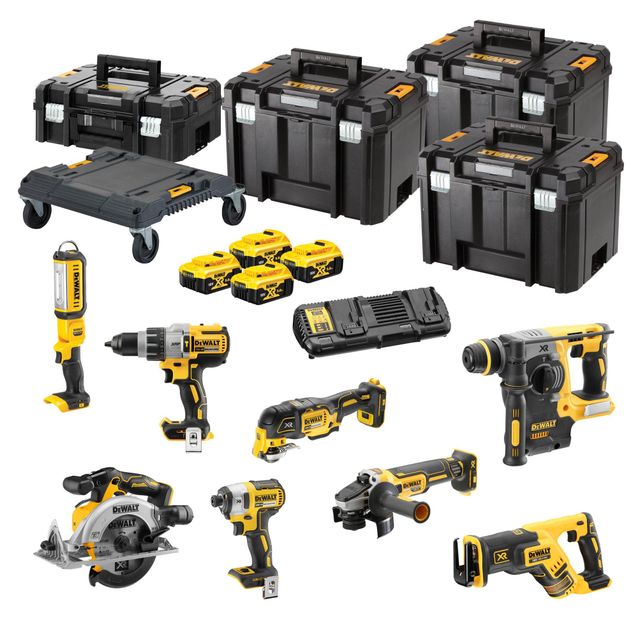 Akkutyökalusarja DeWalt XR DCK853P4T-QW 8 työkalua 18V 4x5,0 Ah akuilla + ToughSystem