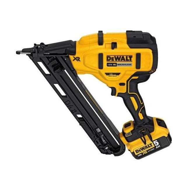 Akkuviimeistelynaulain DeWalt XR DCN650P2-QW 15Ga 18V 2x5,0 Ah akuilla + salkku